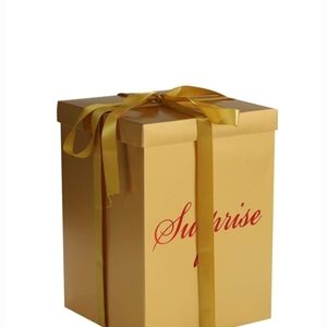Gold Gift Box with Ribbon